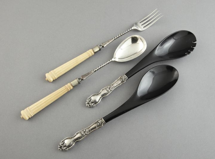 Appraisal: Four-Piece Group of Serving Utensils consisting of a good two-piece