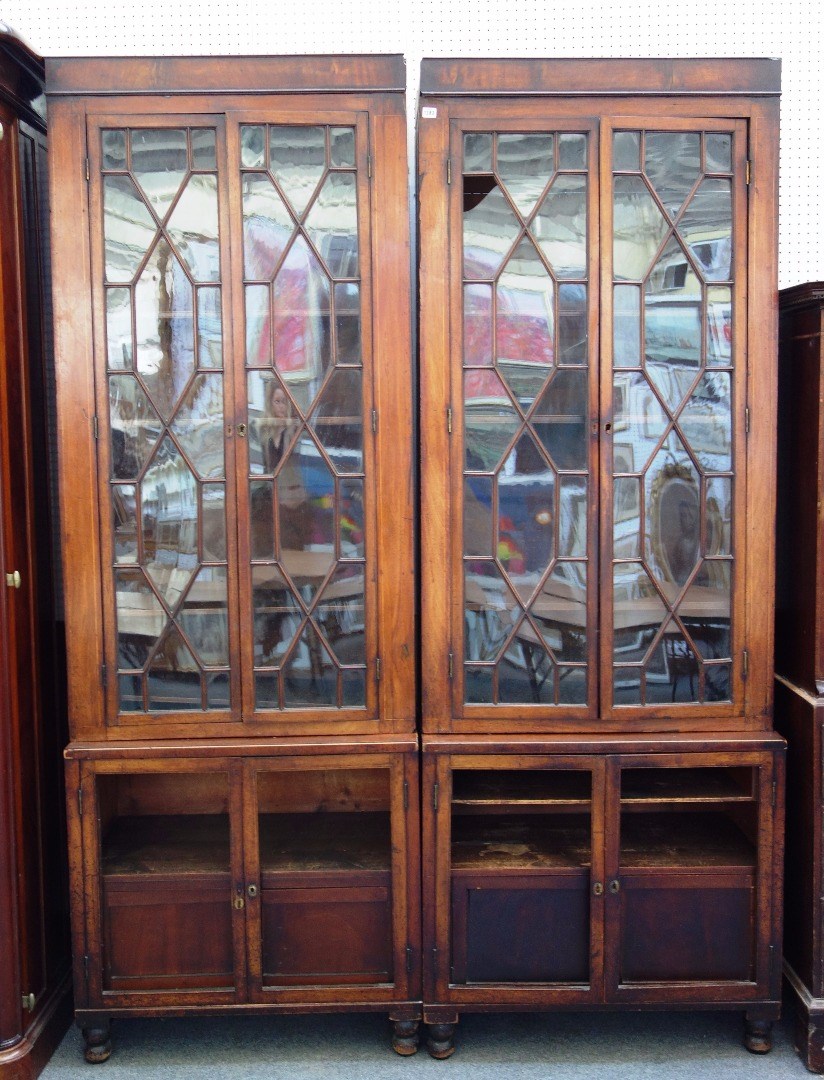 Appraisal: A pair of made up early th century bookcase cabinets