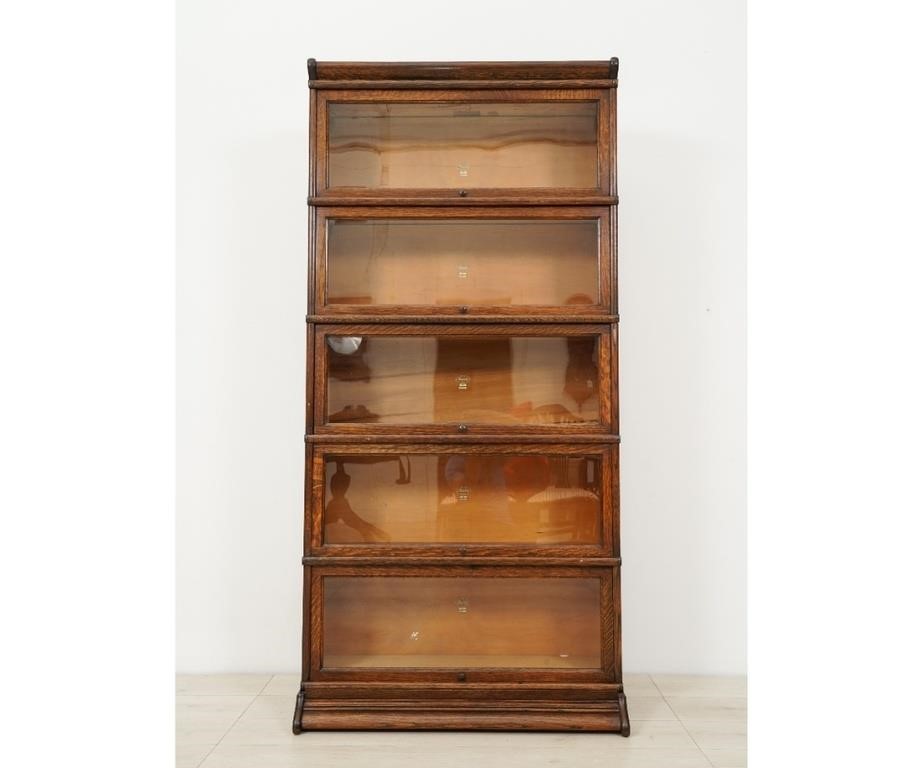 Appraisal: Macey oak barristers bookcase five sections h x w x