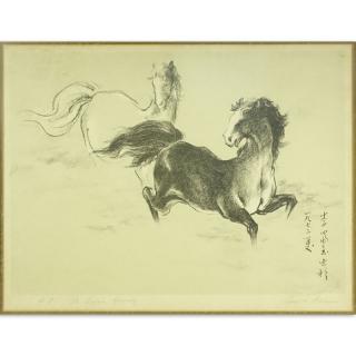 Appraisal: Early th Chinese School Artist Proof Lithograph Pencil Signed Lower