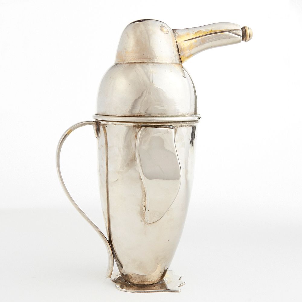 Appraisal: Napier Style Art Deco Chrome Penguin Cocktail Shaker Art Deco