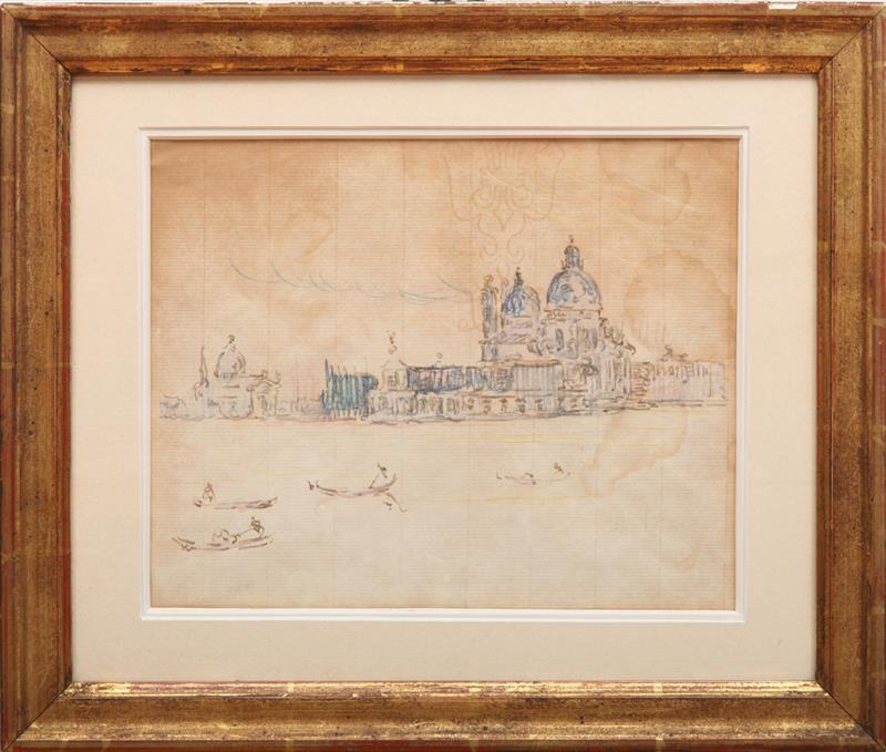 Appraisal: PAUL SIGNAC - VENISE Ink and colored pencil on laid