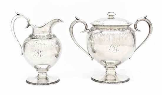 Appraisal: An American Coin Silver Covered Sugar and Creamer Set Newell