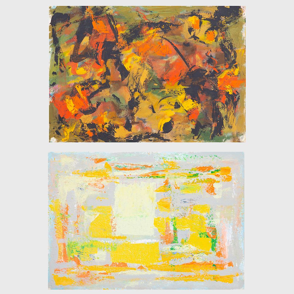 Appraisal: Murray Hantman - Untitled and Untitled Two oil on paper