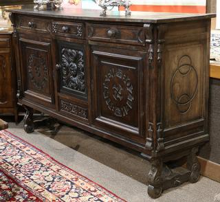 Appraisal: Spanish Revival sideboard having a rectangular top above three drawers