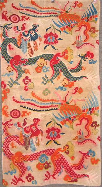 Appraisal: A Tibetan rug Nepal late th century size approximately ft