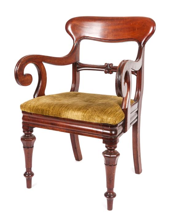 Appraisal: Sale Lot A Regency Style Mahogany Open Armchair having a