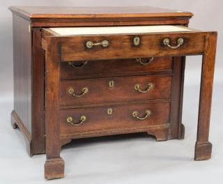 Appraisal: George III walnut and walnut veneered architect's table late th