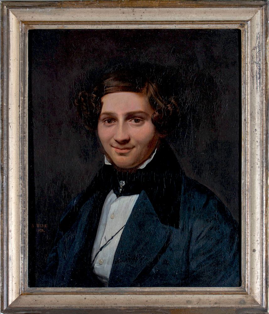 Appraisal: Alexandre Hesse French - Portrait of a Handsome Young Gentleman