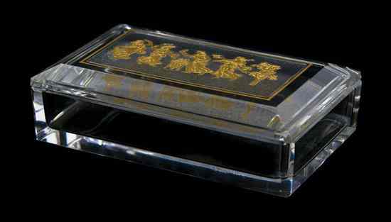 Appraisal: A French Glass Table Box Val St Lambert having a