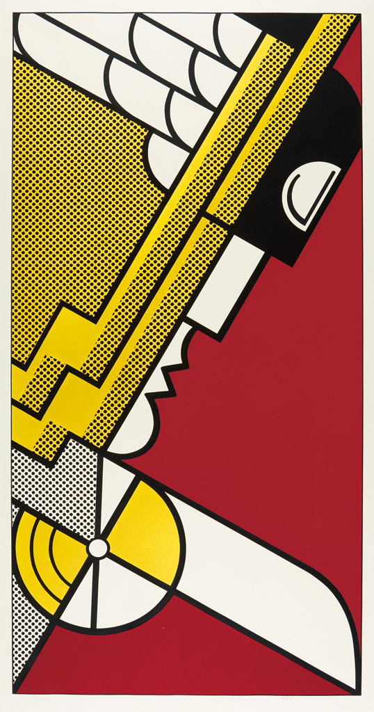 Appraisal: ROY LICHTENSTEIN Salute to Aviation Color screenprint on smooth white