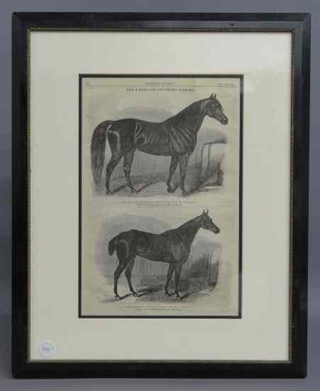 Appraisal: th c framed Harpers Weekly horse print Site '' x