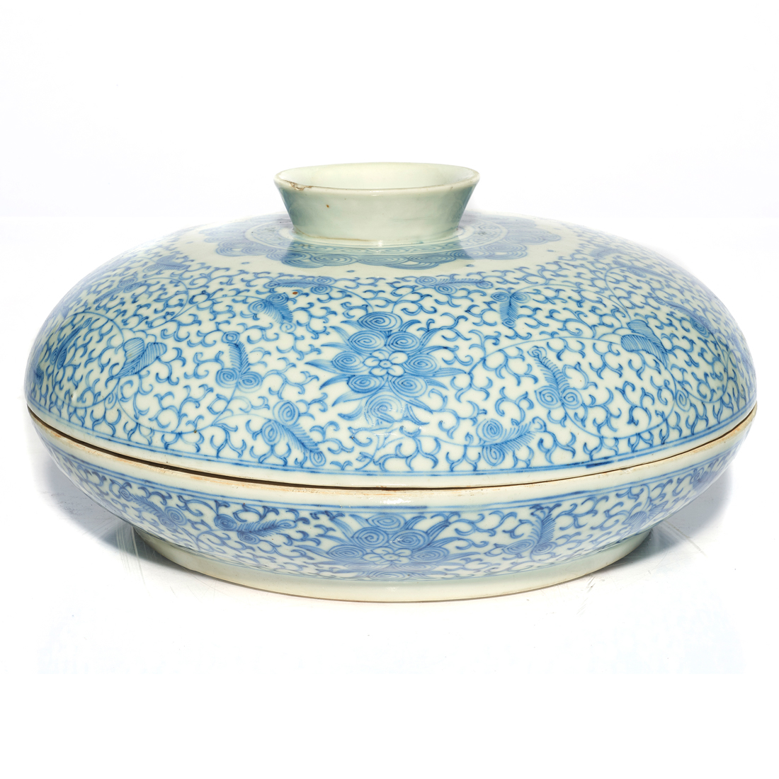 Appraisal: CHINESE BLUE AND WHITE COVERED SWEET MEAT TRAY Chinese blue