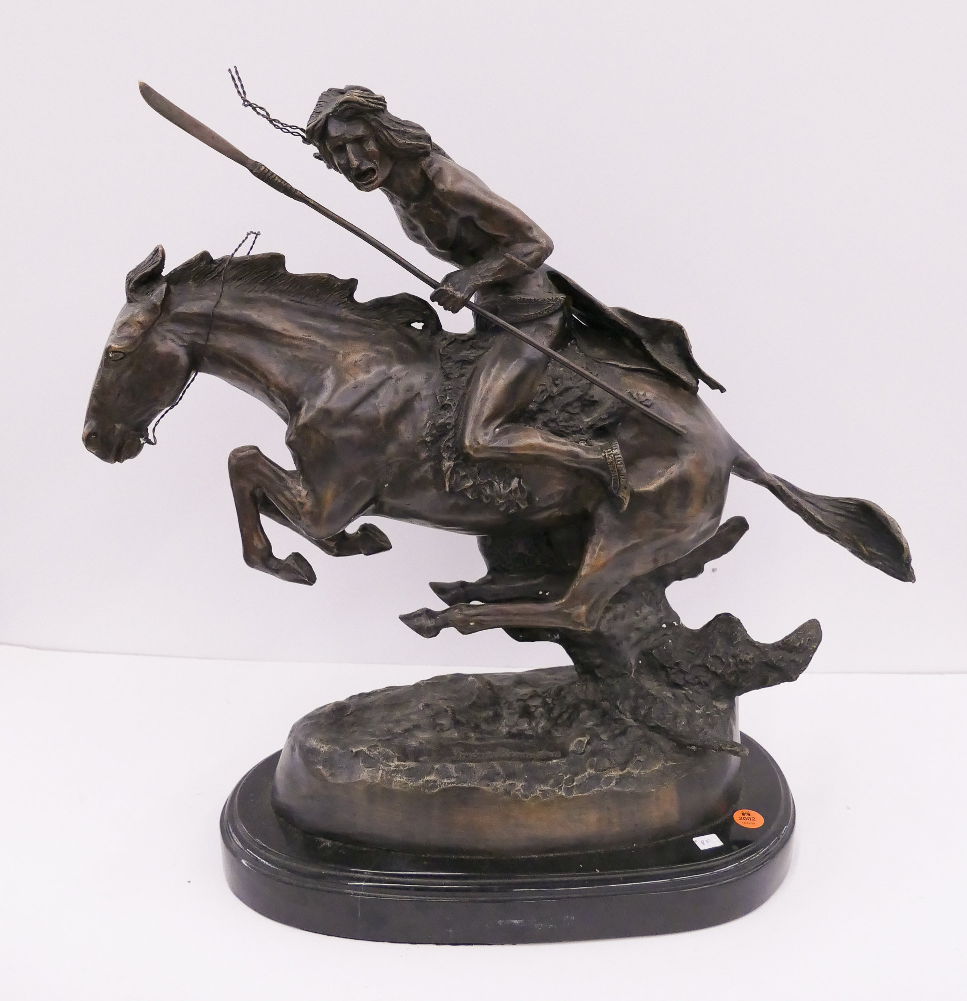 Appraisal: After Frederic Remington 'Cheyenne' Bronze Sculpture- x ''