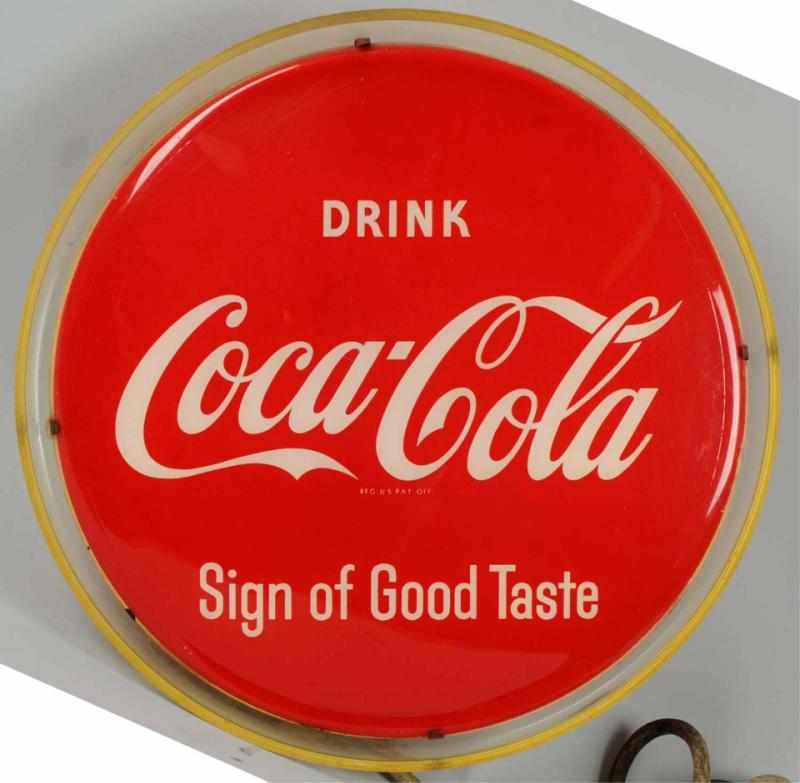 Appraisal: s Coca-Cola Halo Lighted Wall Sign Minor surface scratches and