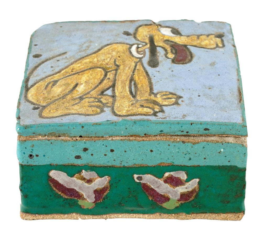 Appraisal: MAGDALENA FRIMKESS B PLUTO COVERED BOXApril glazed ceramic signed Magdalena