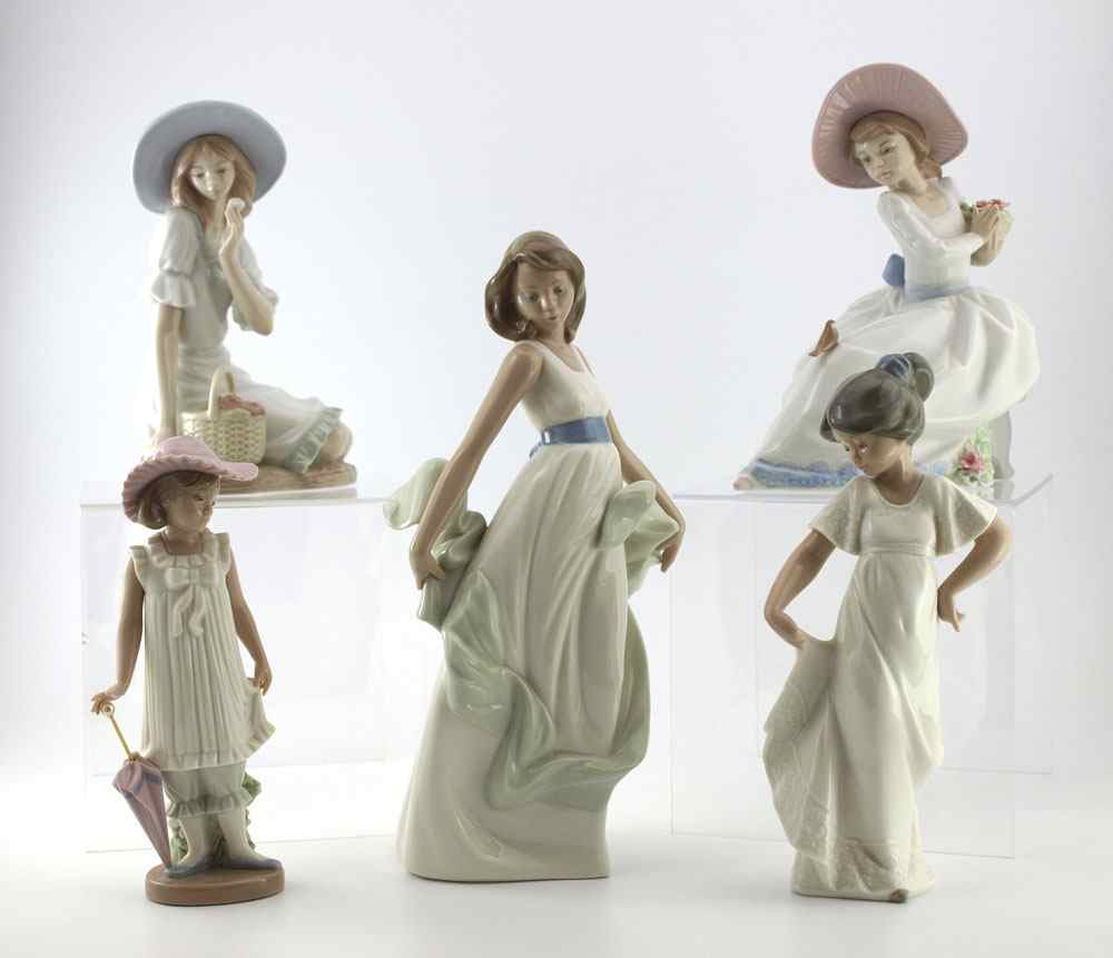 Appraisal: PC LLADRO NAO FIGURINES To include NIGHTINGALE'S SONG Regino Torrijos