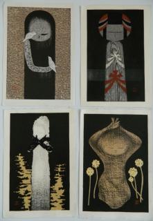 Appraisal: Kaoru Kawano woodblocks Kaoru Kawano Japanese - - Kokeshi Doll