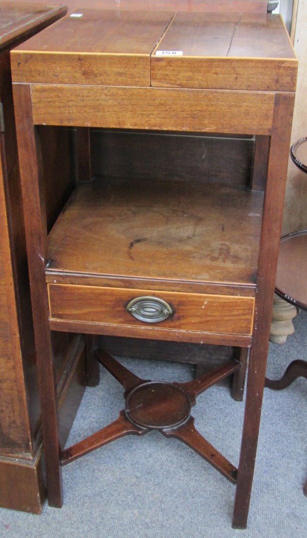 Appraisal: A George III mahogany two tier washstand on square supports