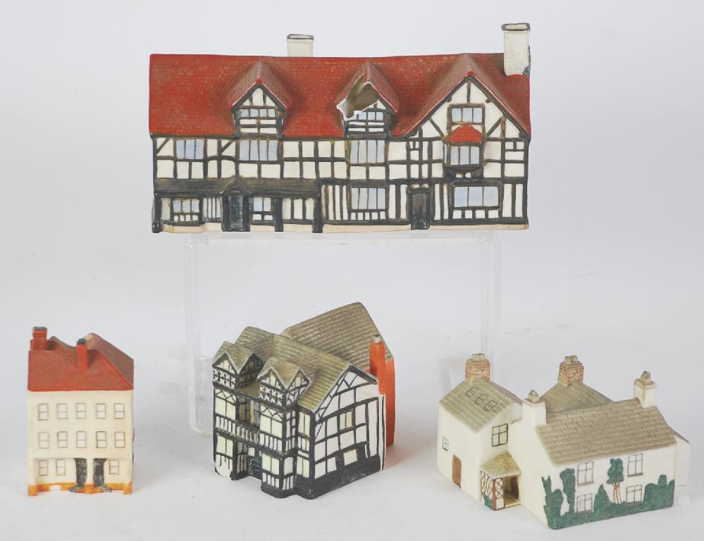 Appraisal: FOUR W H GOSS CHINA MODELS OF HOUSES namely 'The