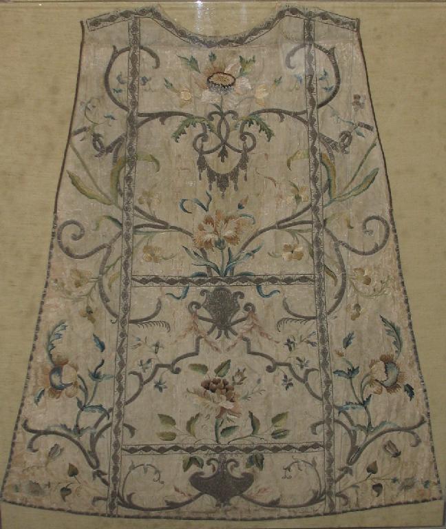 Appraisal: A panel of silk probably from a priest's vestment embroidered