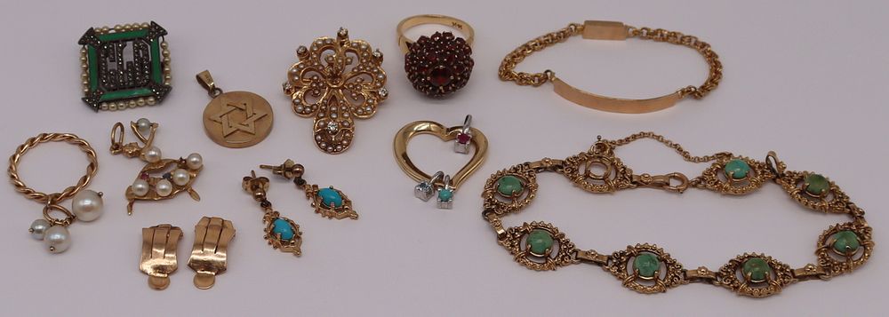 Appraisal: JEWELRY Assorted Gold Jewelry Grouping Includes a kt yellow gold