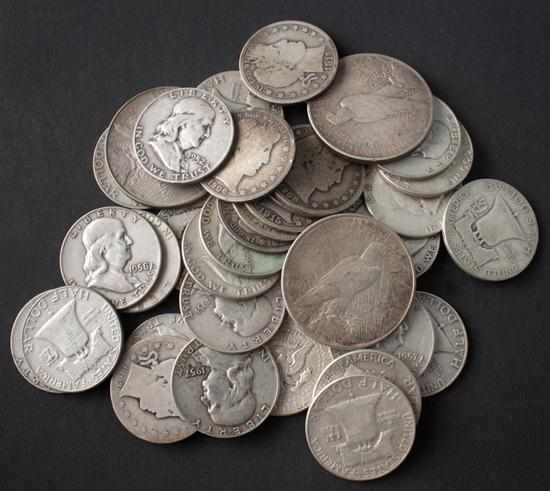 Appraisal: Assorted silver dollars and half dollars various dates and mints