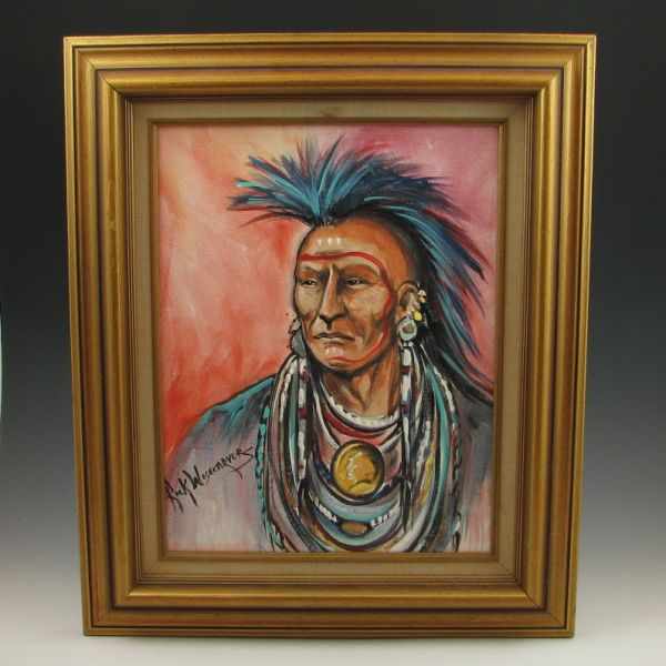 Appraisal: Very colorful Rick Wisecarver oil on canvas painting of a