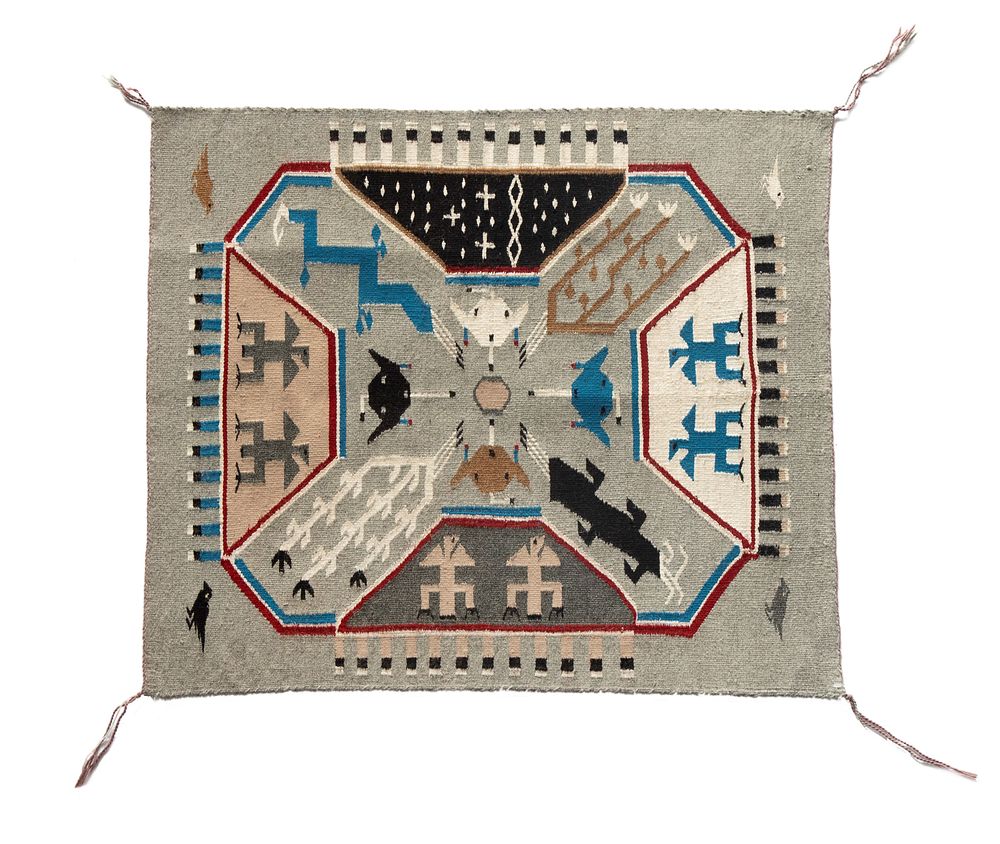 Appraisal: Navajo Sandpainting Textile ca Navajo Sandpainting Textile ca Sandpainting Textile