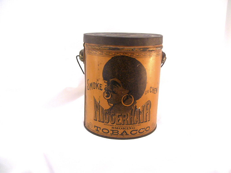 Appraisal: Ni er Hair Tobacco Advertising Tin Tin container with wire