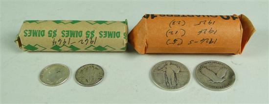 Appraisal: Roll Coins of - -S Standing Liberty Quarters Dates are