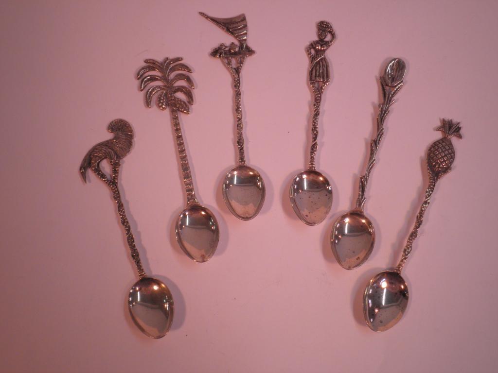 Appraisal: A set of six Continental silver coffee spoons each engraved