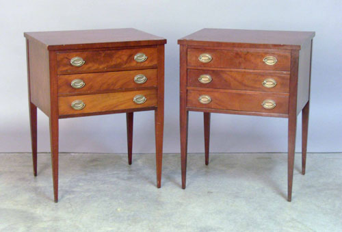 Appraisal: Pair of Federal style mahogany end tables by Johnson-Handley-Johnson h