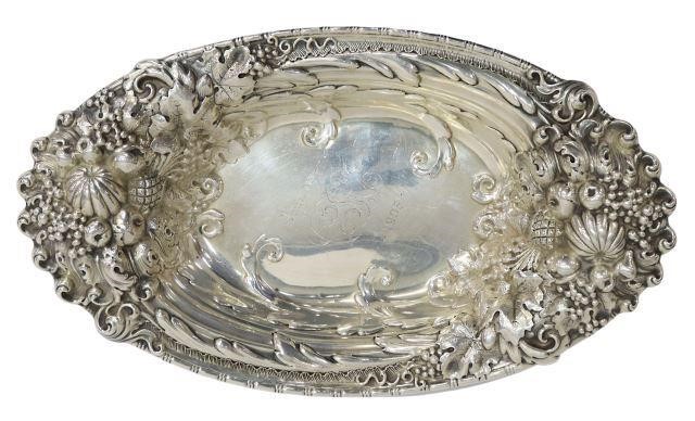 Appraisal: American sterling silver bread tray Whiting Manufacturing Company oval form