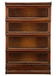 Appraisal: Macey Oak Four Shelf Barrister Bookcase The Macey Co American