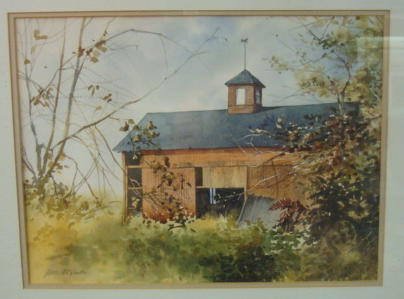 Appraisal: WPA style watercolour signed McQuillan Watercolour of house in style