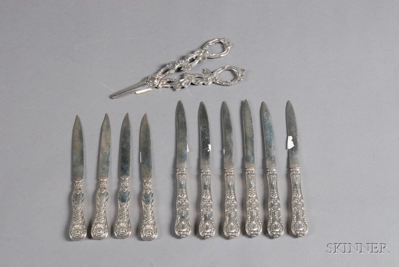 Appraisal: Ten Tiffany Co Sterling Orange Knives c - six English