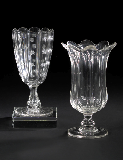 Appraisal: American Blown Cut and Star-Engraved Glass Celery Vase third quarter