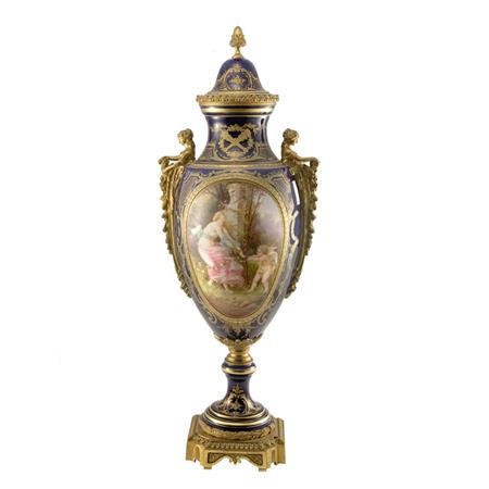 Appraisal: Sevres Gilt-Bronze Mounted Porcelain Vase Estimate -