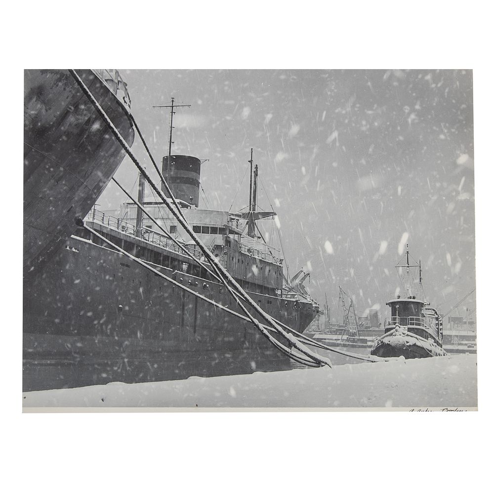 Appraisal: A Aubrey Bodine Snug Harbor Photograph American - Gelatin silver