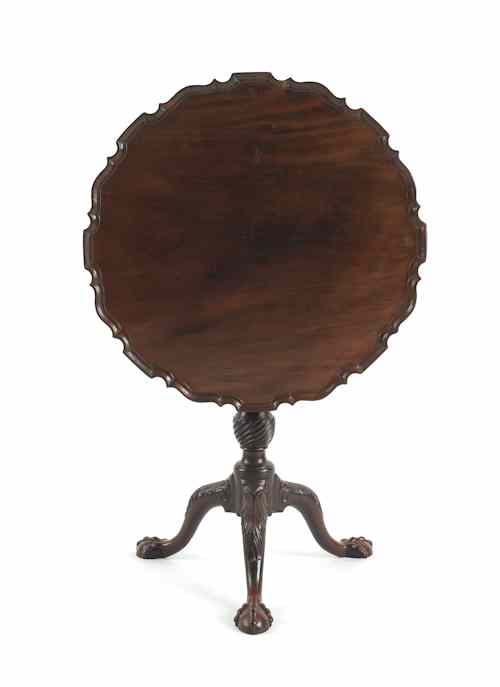 Appraisal: George III mahogany piecrust table ca h w