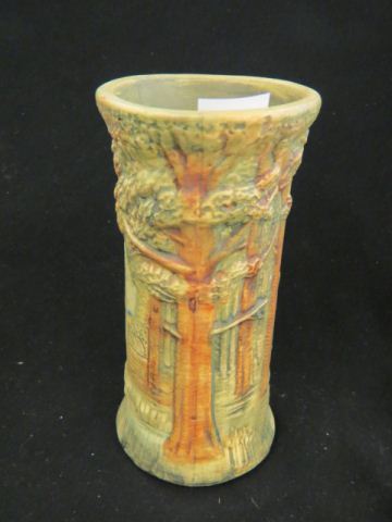 Appraisal: Weller Woodcraft Art Pottery Vase forest scene excellent