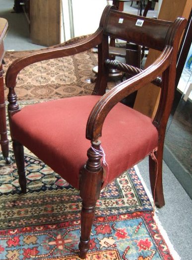 Appraisal: A matched set of six George IV mahogany dining chairs