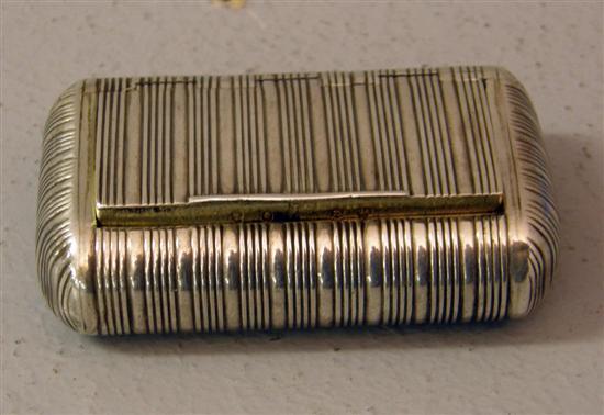 Appraisal: George III silver snuff box of rectangular form with rounded