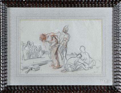 Appraisal: Jean-Louis Forain - Christ Stripped of His Robes Chalk on