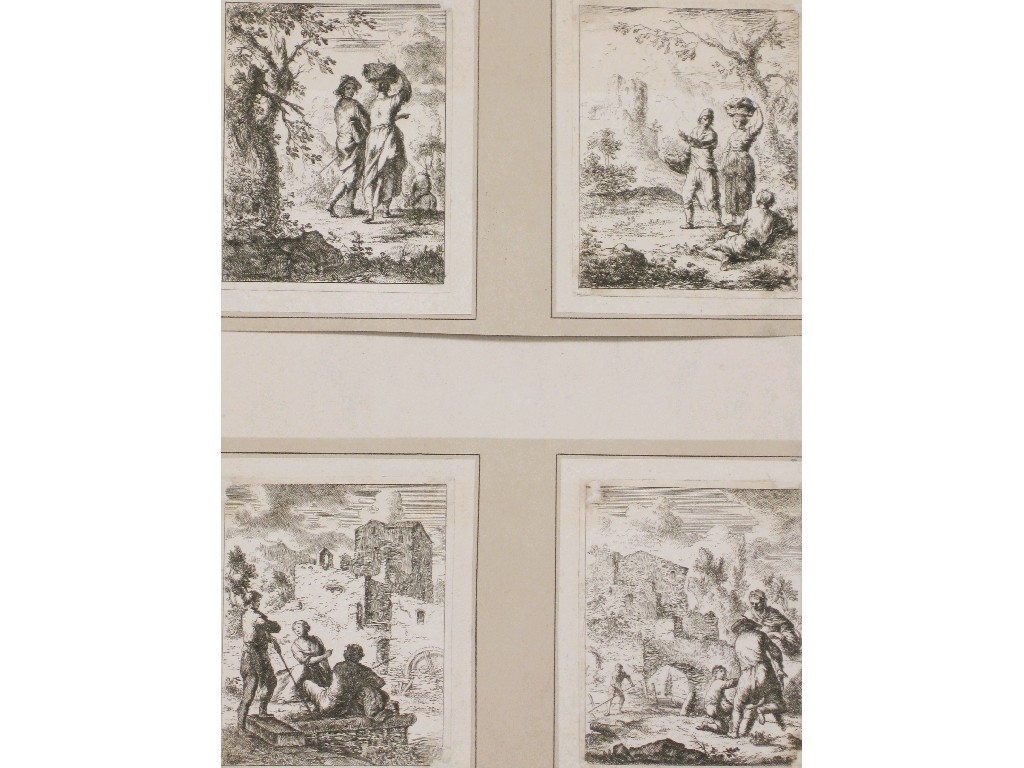 Appraisal: A FOLIO containing eight etchings by Franz De Paula Ferg