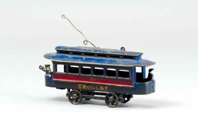 Appraisal: TROLLEY BY WILKENS Cast iron painted in blue body red