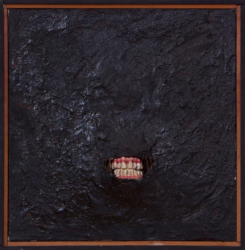 Appraisal: BEN BIRILLO b DENTURES Mixed media on canvas signed 'Birillo'