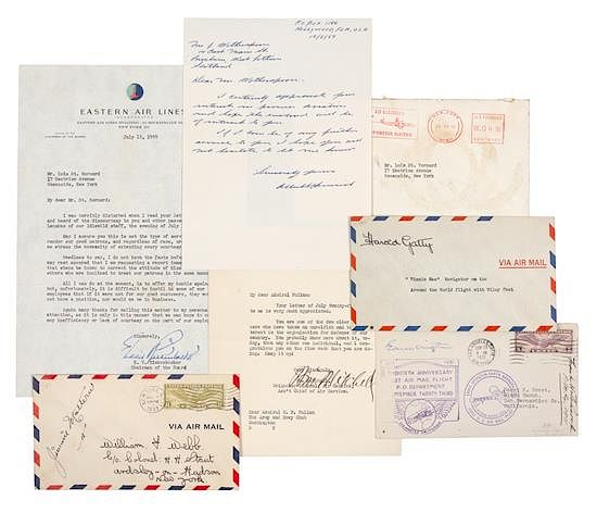 Appraisal: AVIATORS A group of signatures and letters comprising AVIATORS A