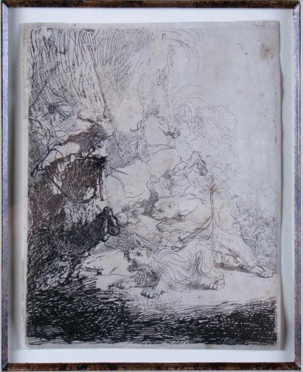 Appraisal: A period th century etching framed Rembrandt Van Rijn Netherlands